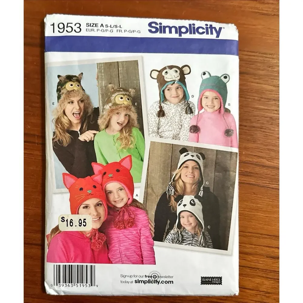UNCUT 2011 SIMPLICITY 1953 Misses' Childs' HATS 3 sizes Size A S-L/S-L